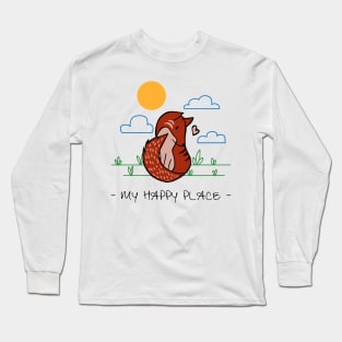 My Happy Place- Cute Fox Long Sleeve T-Shirt